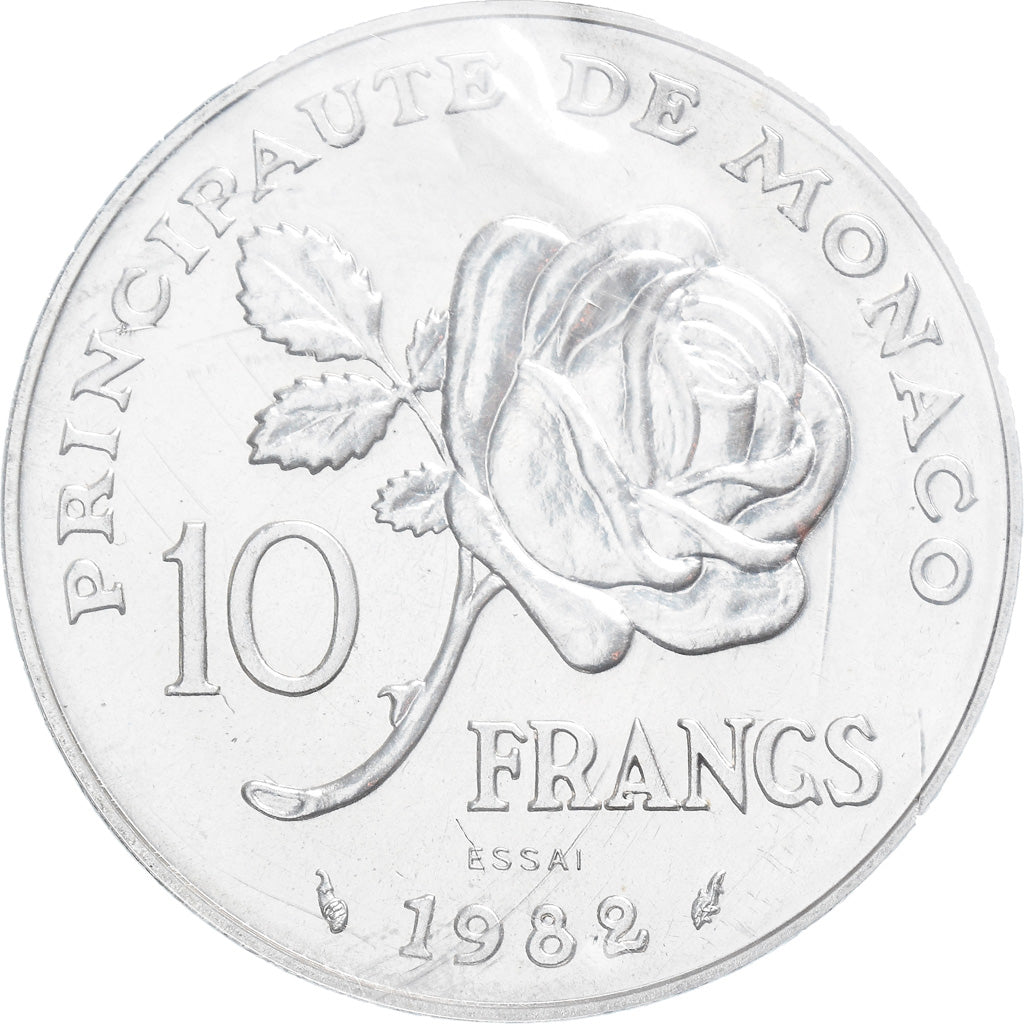Coin, Monaco, Grace de Monaco, 10 Francs, 1982, Pessac, ESSAI, MS(65-70)