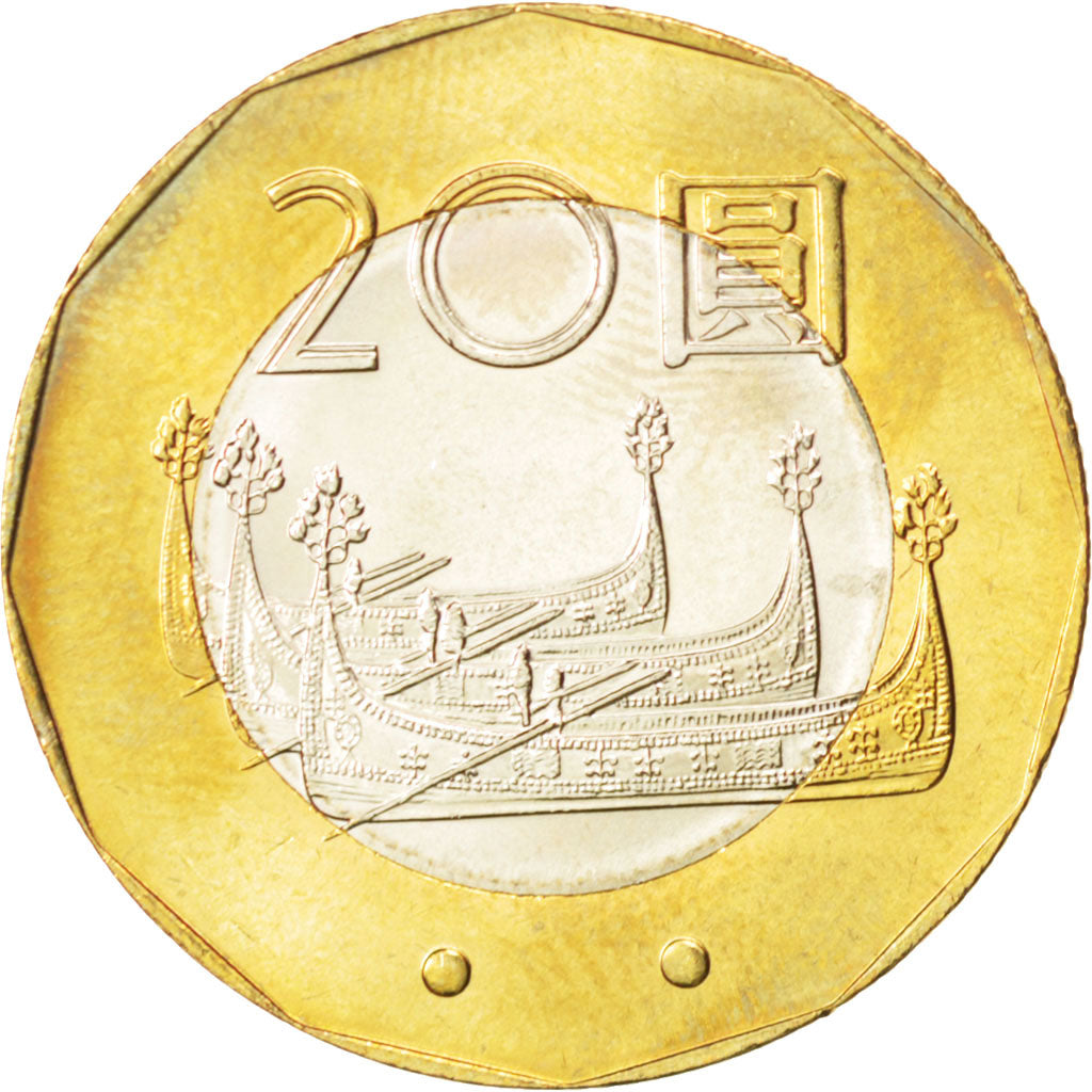 CHINA, REPUBLIC OF, 20 Yuan, 2001, KM #565, MS(63), Bi-Metallic, 26.85, 8.43
