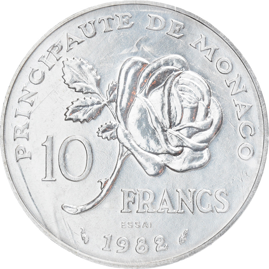 Coin, Monaco, Grace de Monaco, 10 Francs, 1982, Pessac, ESSAI, MS(65-70)