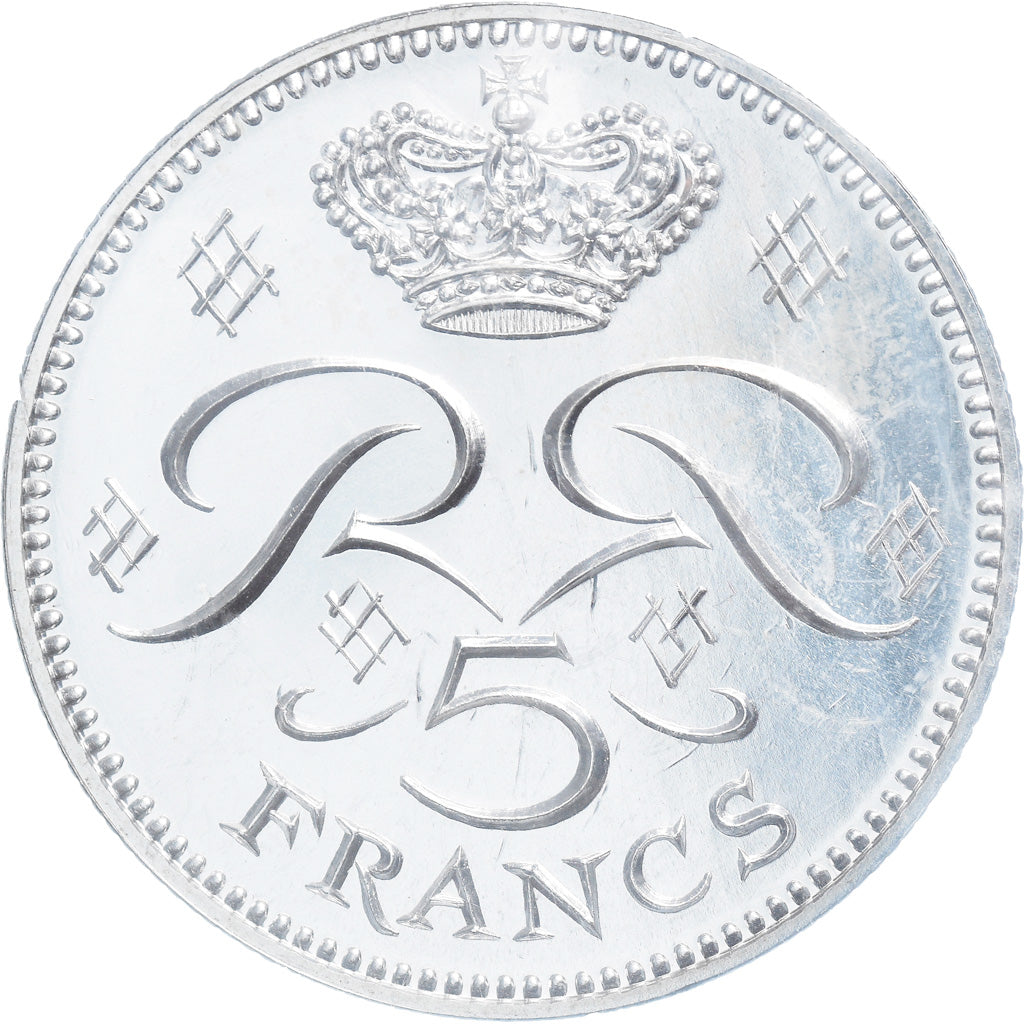 Moneda, Mónaco, 5 Francs, 1974, ESSAI, FDC, Plata, KM:E61, Gadoury:MC 153