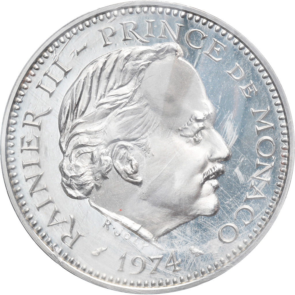 Coin, Monaco, 5 Francs, 1974, Paris, Piéfort, MS(65-70), Silver, KM:PE17