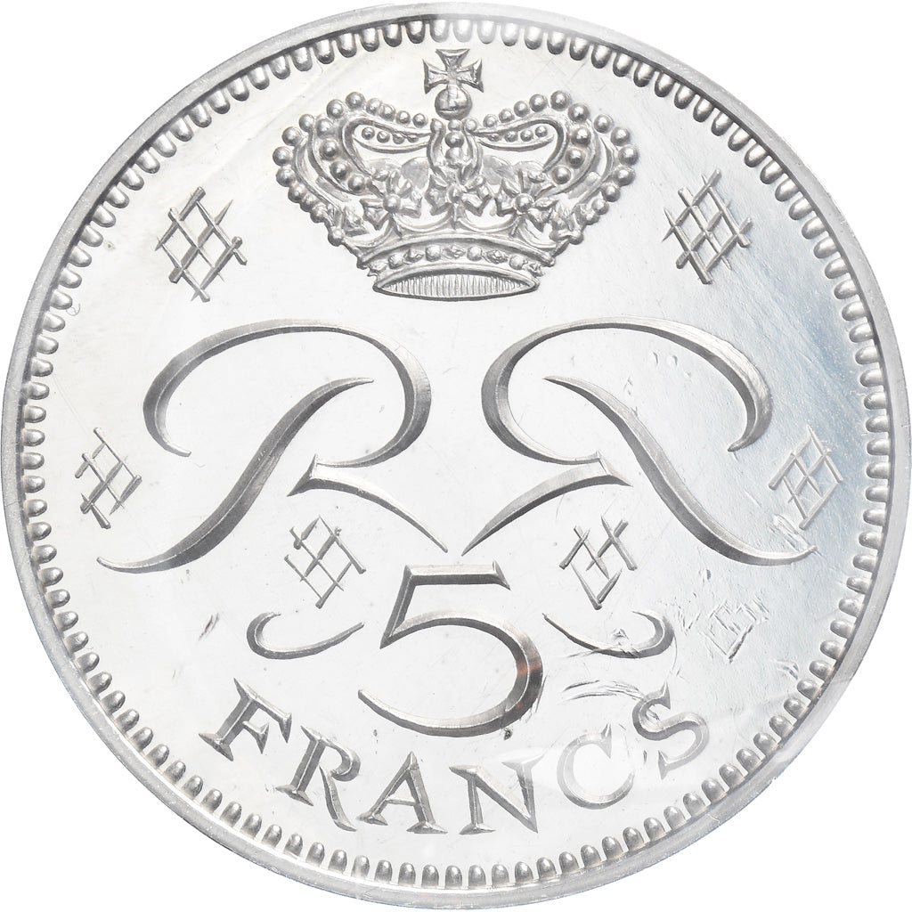 Coin, Monaco, 5 Francs, 1974, Paris, Piéfort, MS(65-70), Silver, KM:PE17