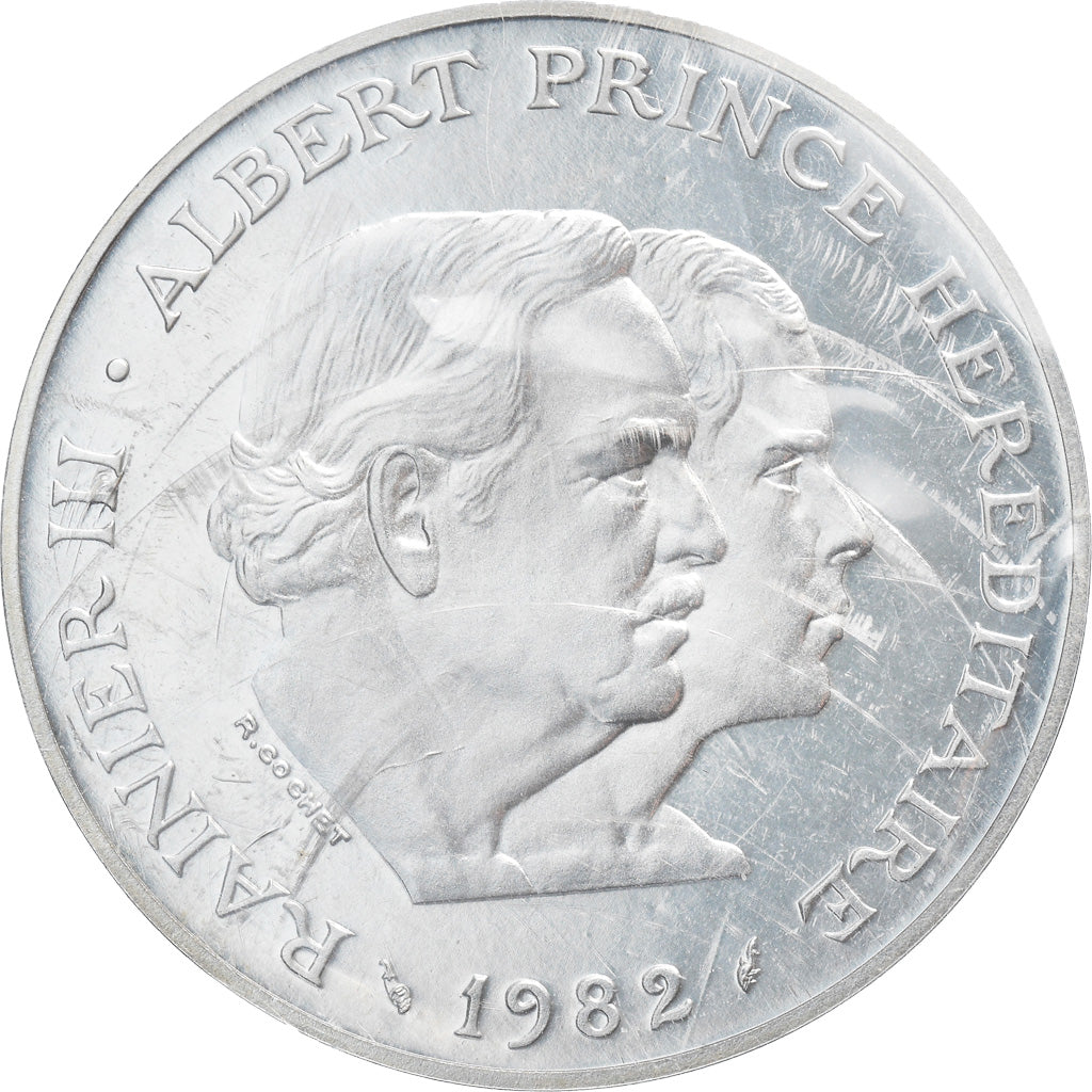 Coin, Monaco, 100 Francs, 1982, Paris, Piéfort, MS(64), Silver, KM:PE21