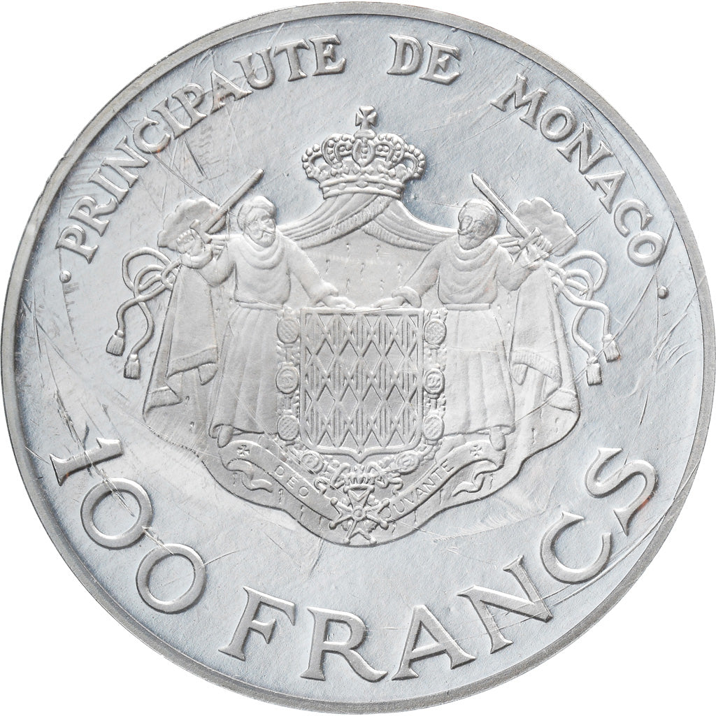 Coin, Monaco, 100 Francs, 1982, Paris, Piéfort, MS(64), Silver, KM:PE21