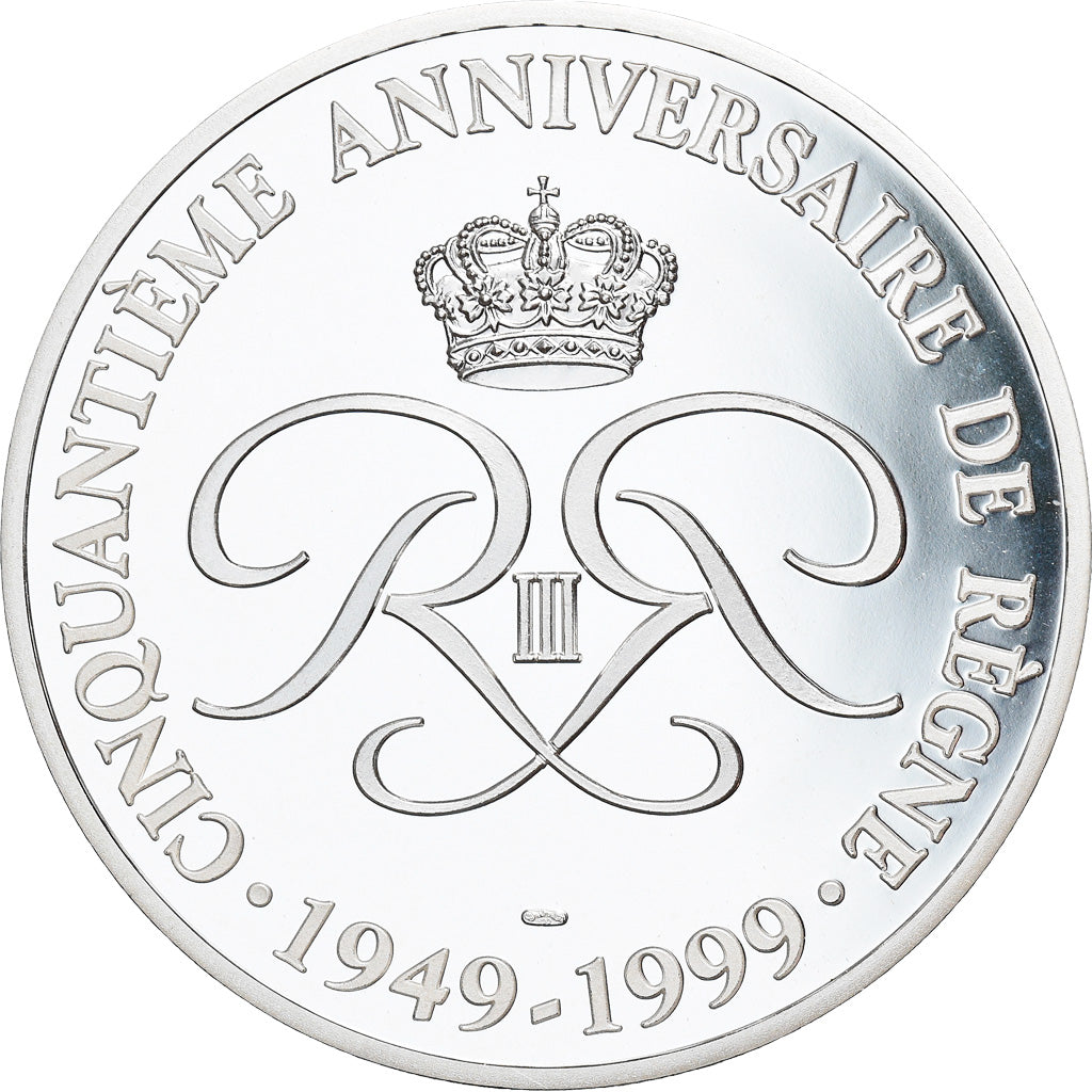 Monaco, Medal, 50ème Anniversaire de Rainier III, 1999, MS(65-70), Silver