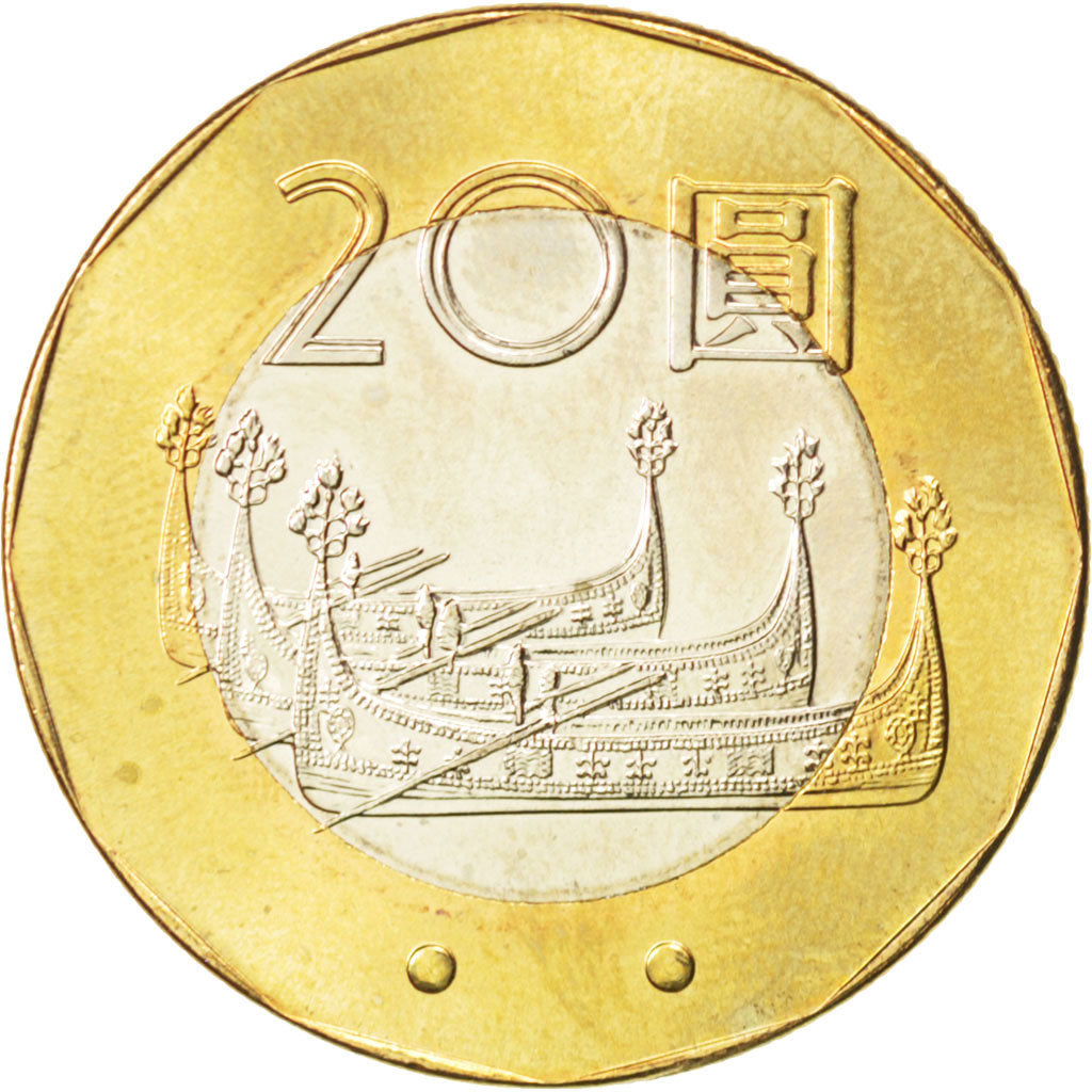 CHINA, REPUBLIC OF, 20 Yuan, 2001, KM #565, MS(63), Bi-Metallic, 26.85, 8.43