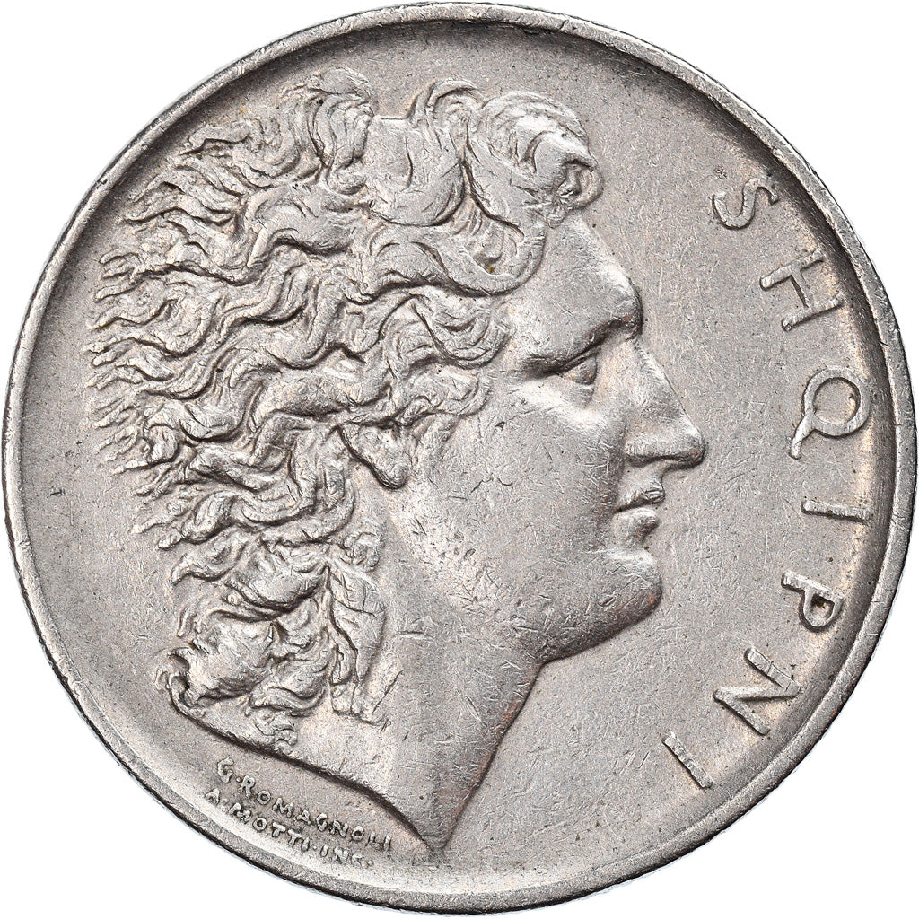Coin, Albania, Lek, 1927, Rome, EF(40-45), Nickel, KM:5