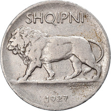 Coin, Albania, 1/4 Leku, 1927, Rome, VF(20-25), Nickel, KM:3