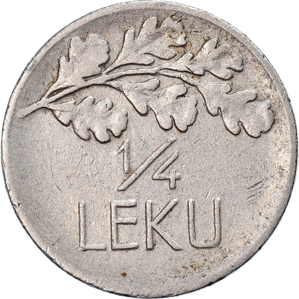 Coin, Albania, 1/4 Leku, 1927, Rome, VF(20-25), Nickel, KM:3
