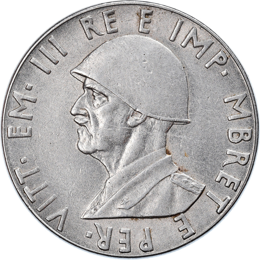 Moneta, Albania, Vittorio Emanuele III, 2 Lek, 1939, Rome, BB+, Acciaio