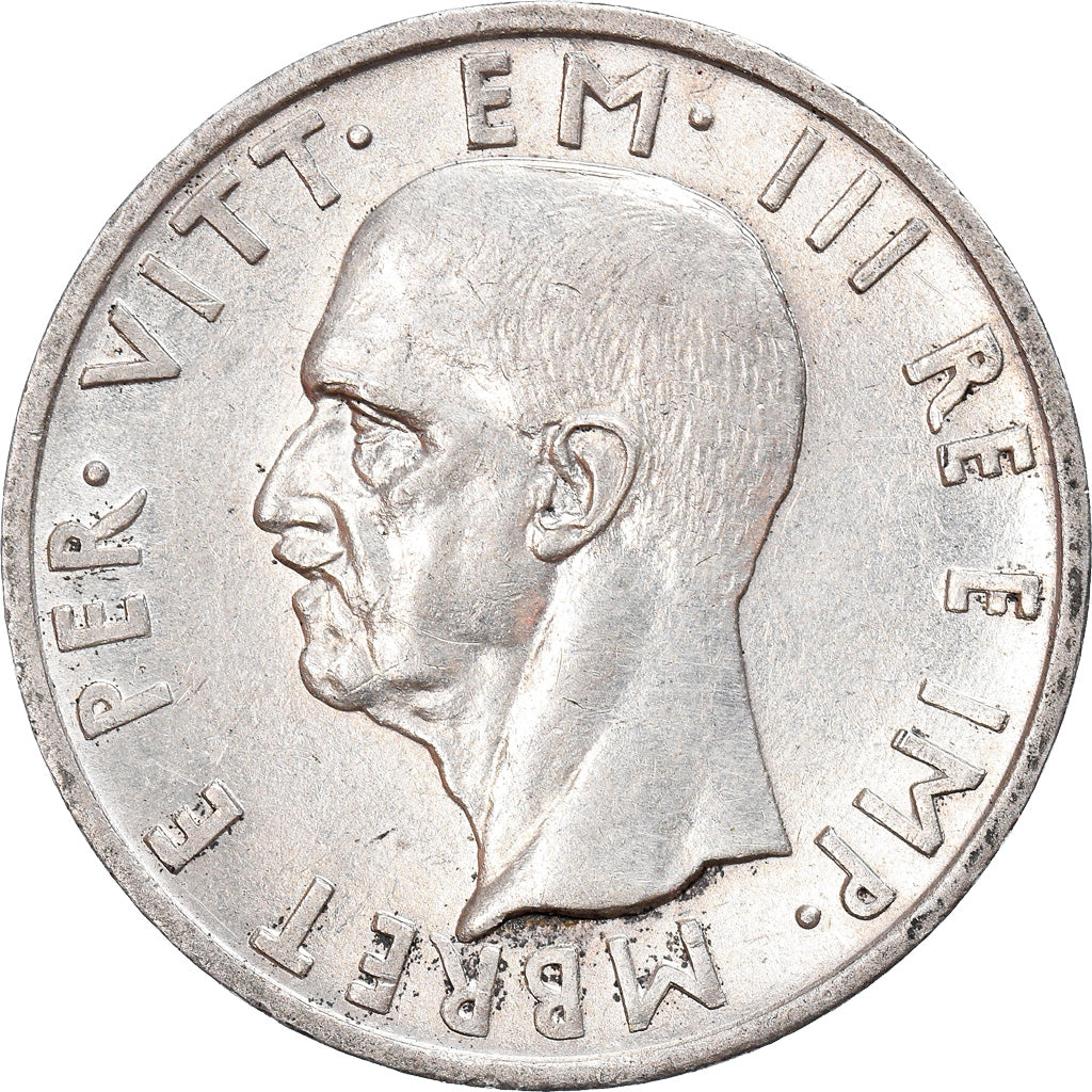 Moneda, Albania, Vittorio Emanuele III, 5 Lek, 1939, Rome, EBC, Plata, KM:33