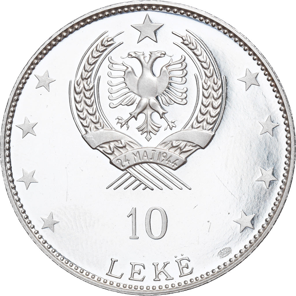 Coin, Albania, 10 Lekë, 1968, Rome, MS(63), Silver, KM:Pn7