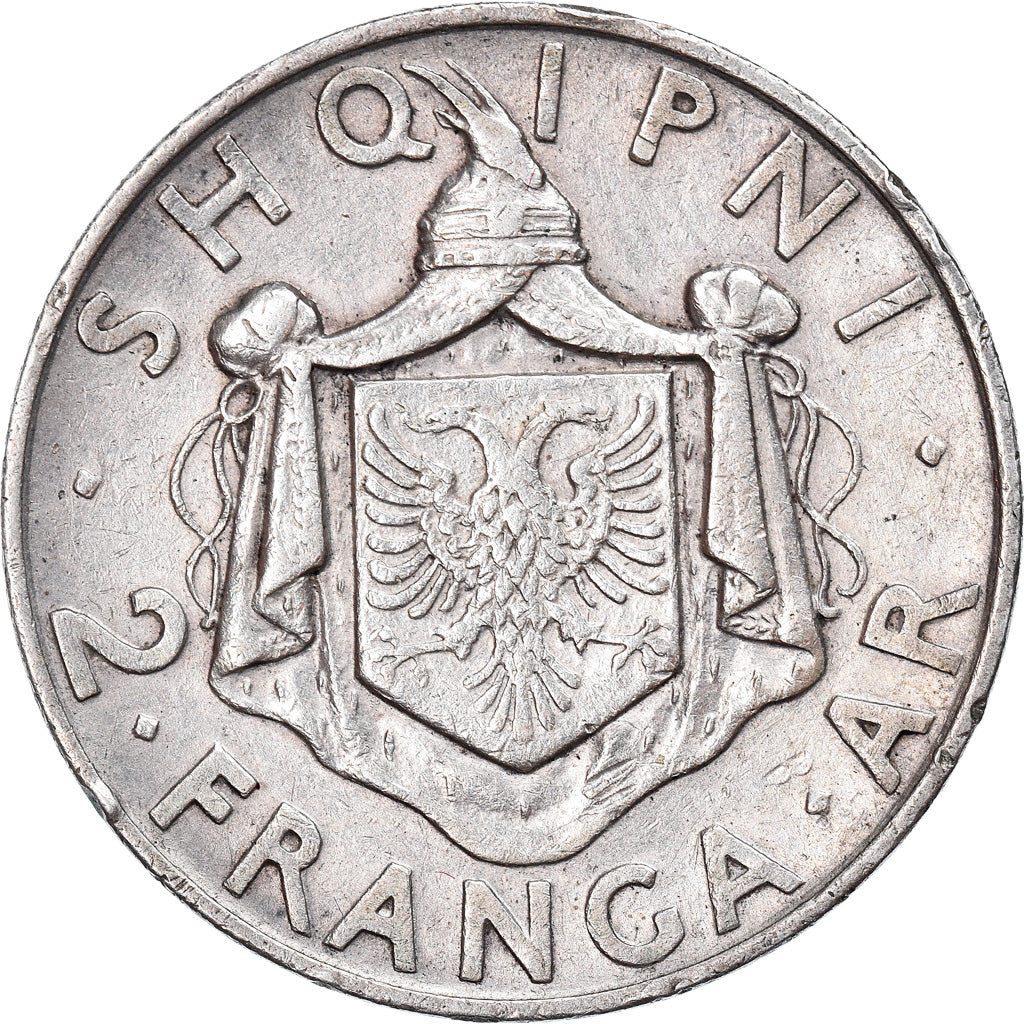 Coin, Albania, Zog I, 2 Franga Ari, 1935, Rome, EF(40-45), Silver, KM:17
