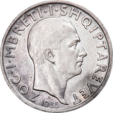 Coin, Albania, Zog I, 2 Franga Ari, 1935, Rome, EF(40-45), Silver, KM:17