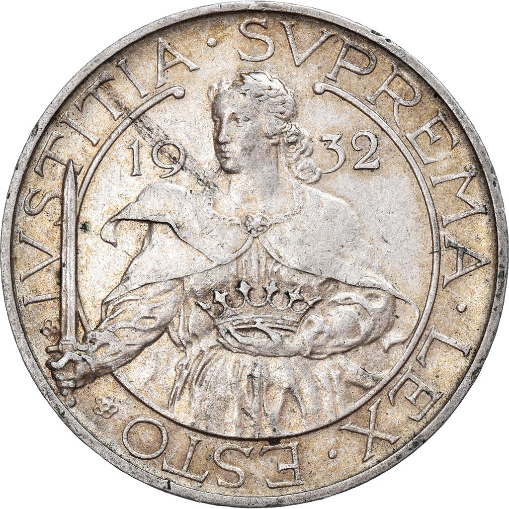 Coin, San Marino, 10 Lire, 1932, Rome, AU(55-58), Silver, KM:10