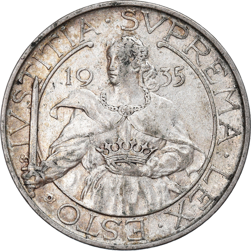 Coin, San Marino, 10 Lire, 1935, Rome, AU(55-58), Silver, KM:10