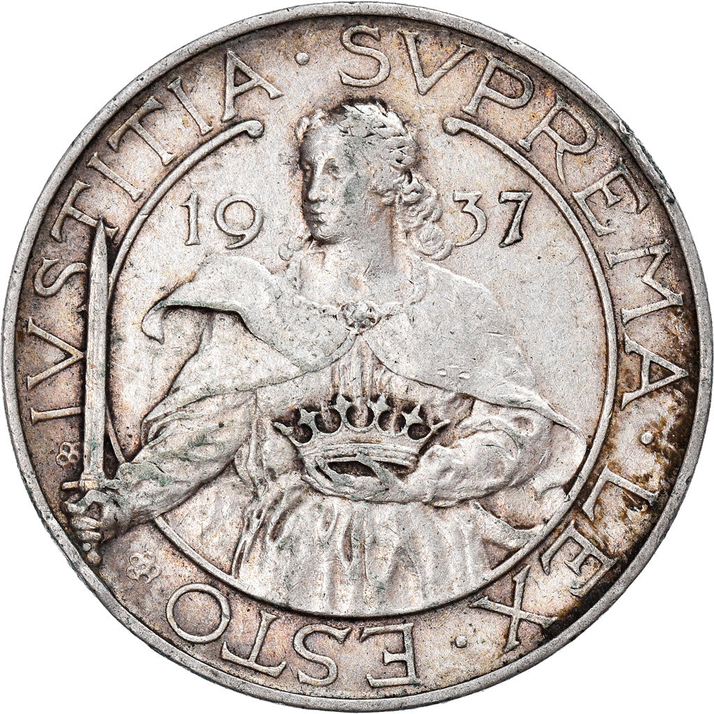 Coin, San Marino, 10 Lire, 1937, Rome, AU(50-53), Silver, KM:10