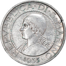Monnaie, San Marino, 5 Lire, 1935, Rome, TTB, Argent, KM:9
