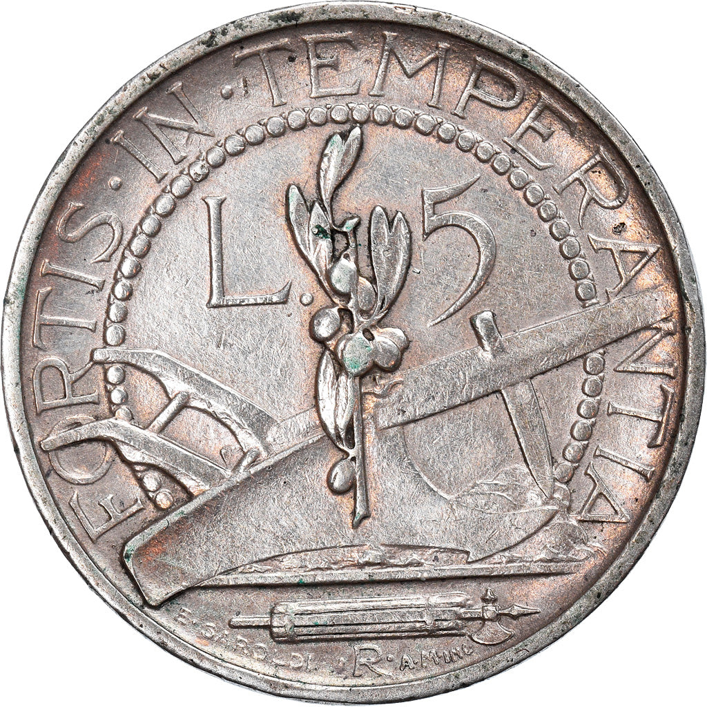 Monnaie, San Marino, 5 Lire, 1935, Rome, TTB, Argent, KM:9