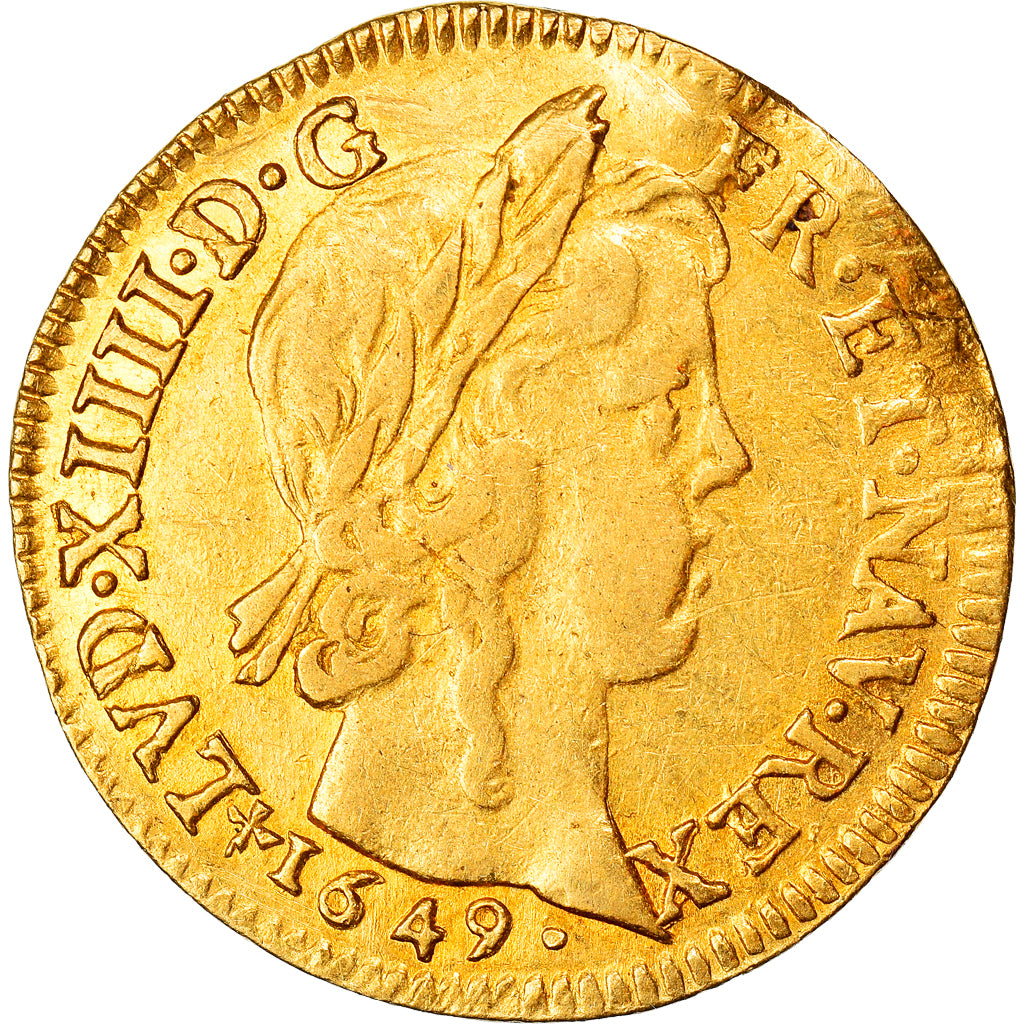 Munten, Frankrijk, Louis XIV, Louis d'or à la mèche longue, Louis d'Or, 1649