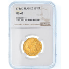 Moneda, Francia, Louis XVI, Louis d'or à la tête nue, Louis d'Or, 1786, Lyon
