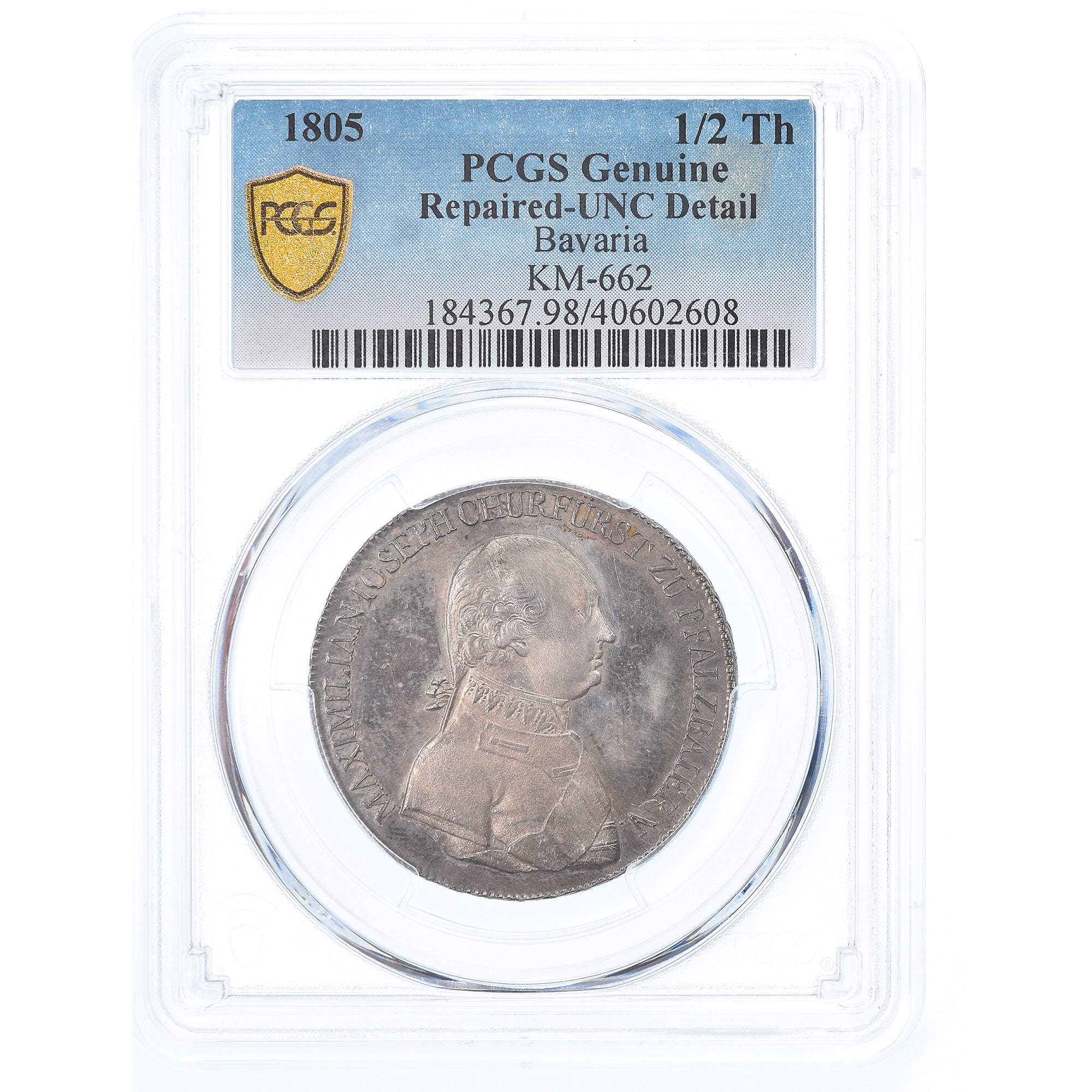 Coin, German States, BAVARIA, Maximilian IV, Josef, 1/2 Thaler, 1805, Munich