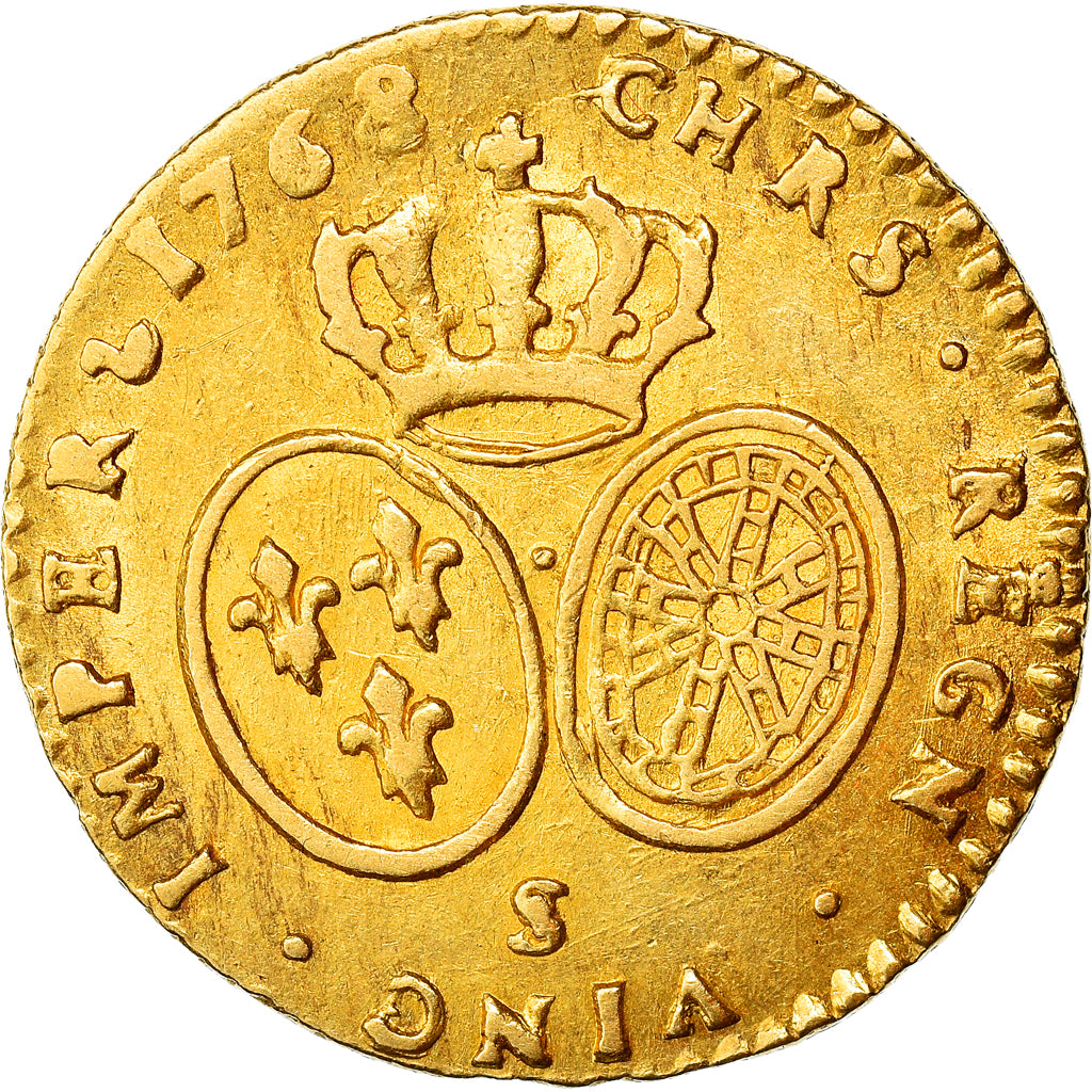 Coin, France, Louis XV, 1/2 Louis d'or au bandeau, 1/2 Louis d'or, 1768, Reims