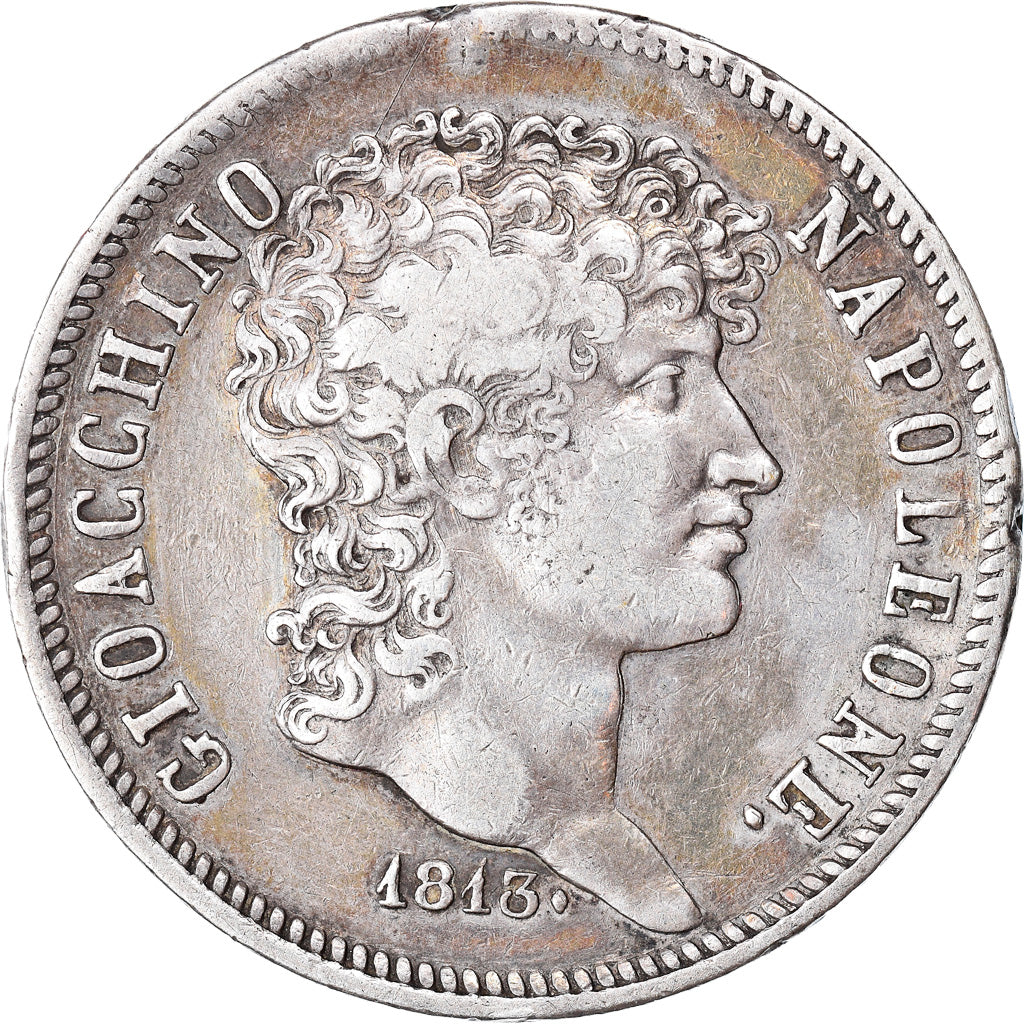 Coin, ITALIAN STATES, NAPLES, Joachim Murat, 5 Lire, 1813, Naples, VF(30-35)