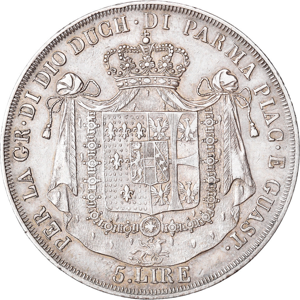 Moeda, ESTADOS ITALIANOS, PARMA, Maria Luigia, 5 Lire, 1832, Parma, EF(40-45)
