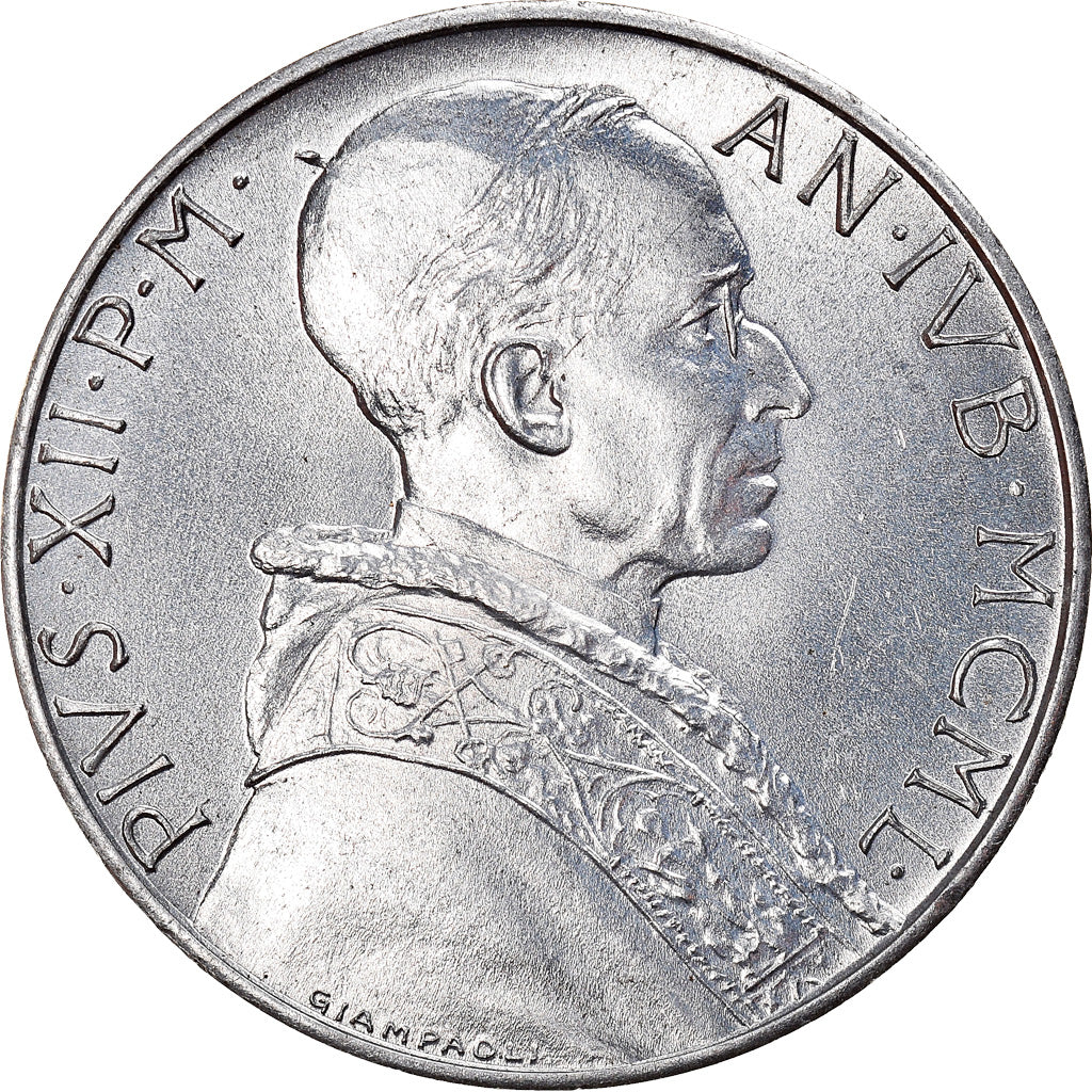 Monnaie, Cité du Vatican, Pius XII, 2 Lire, 1950, Roma, FDC, Aluminium, KM:45