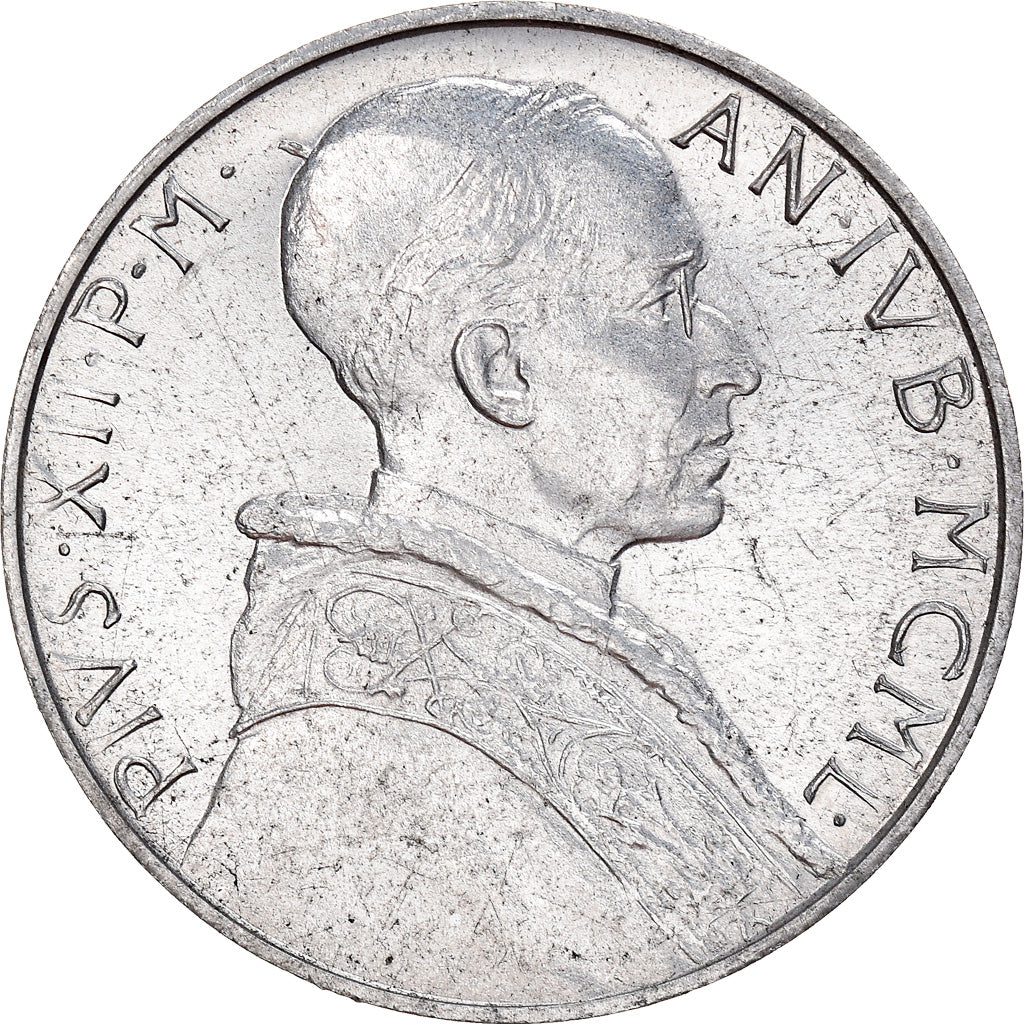 Coin, VATICAN CITY, Pius XII, 2 Lire, 1950, Roma, MS(65-70), Aluminum, KM:45
