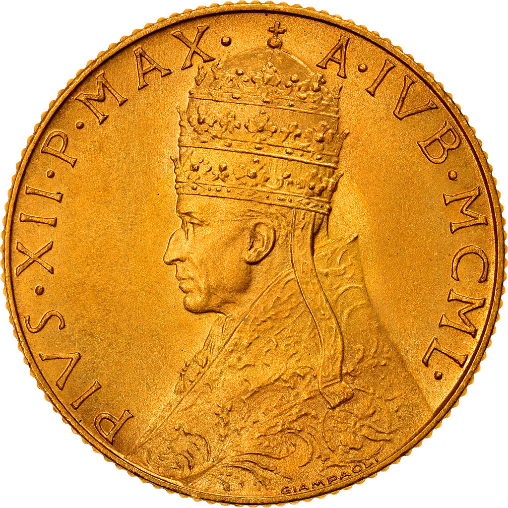 Moneda, CIUDAD DEL VATICANO, Pius XII, 100 Lire, 1950, FDC, Oro, KM:48