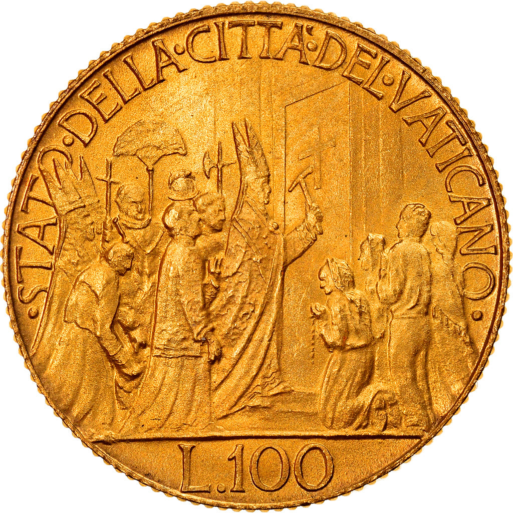 Monnaie, Cité du Vatican, Pius XII, 100 Lire, 1950, FDC, Or, KM:48