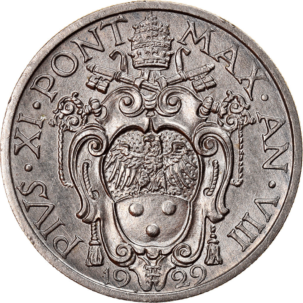 Moneda, CIUDAD DEL VATICANO, Pius XI, 20 Centesimi, 1929, Roma, SC, Níquel