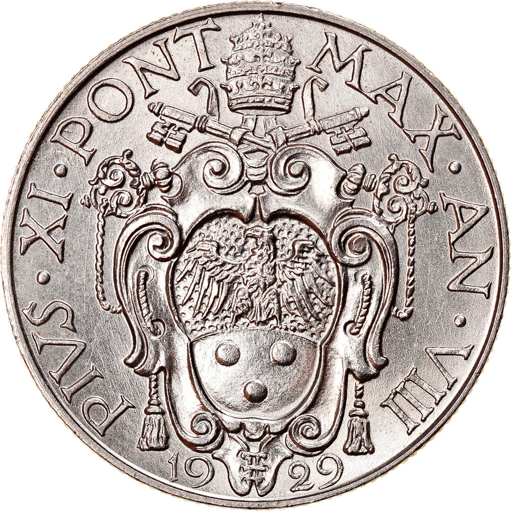 Moneda, CIUDAD DEL VATICANO, Pius XI, 50 Centesimi, 1929, Roma, SC, Níquel