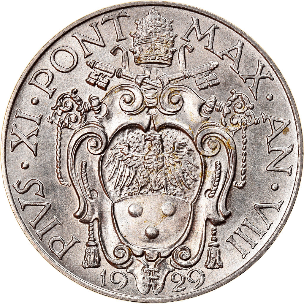 Monnaie, Cité du Vatican, Pius XI, 2 Lire, 1929, Roma, SPL, Nickel, KM:6