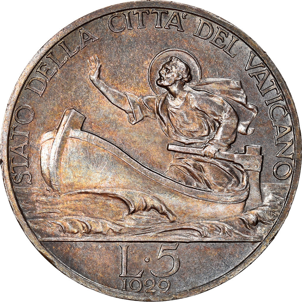 Monnaie, Cité du Vatican, Pius XI, 5 Lire, 1929, Roma, SUP, Argent, KM:7