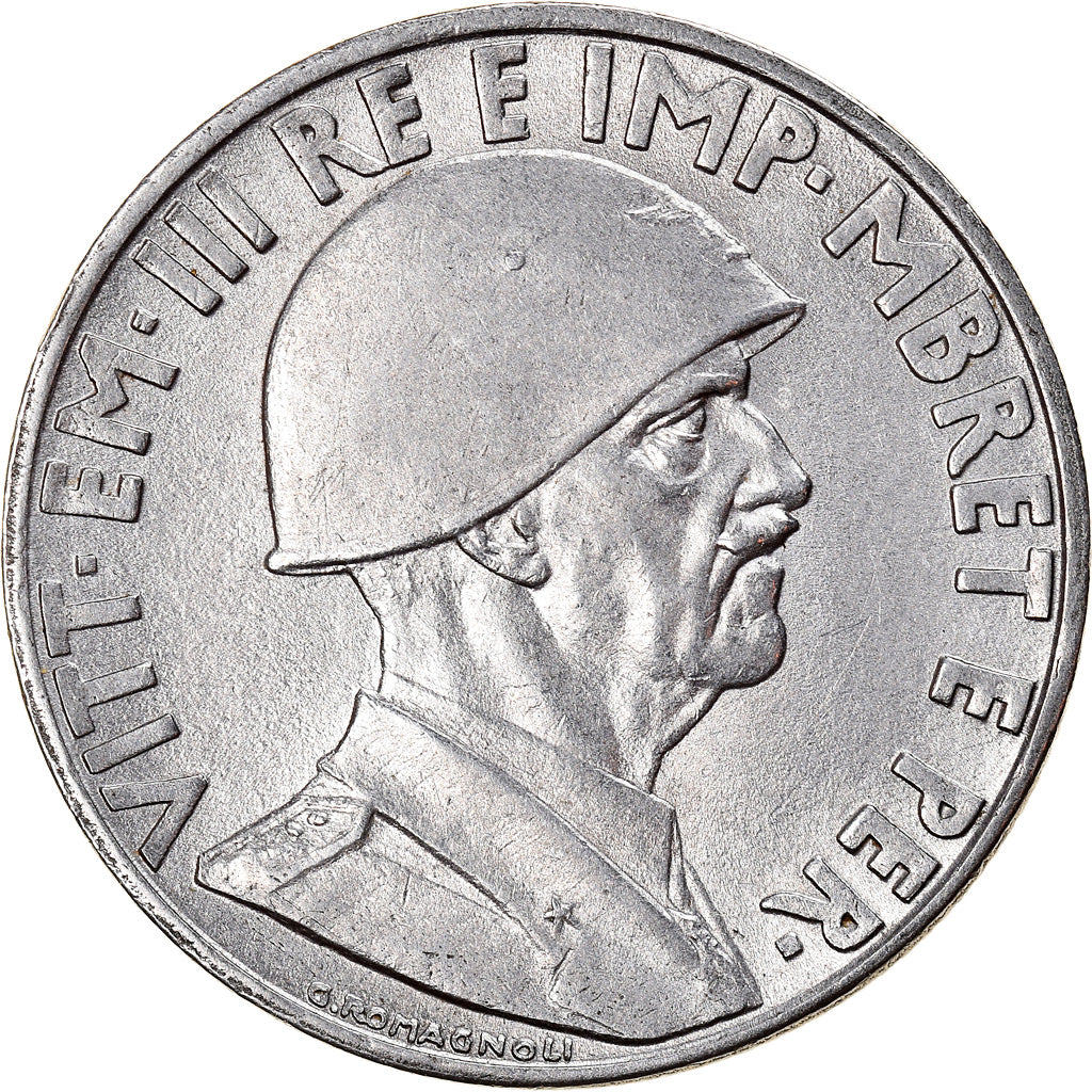 Coin, Albania, Vittorio Emanuele III, Lek, 1939, Rome, AU(50-53), Stainless