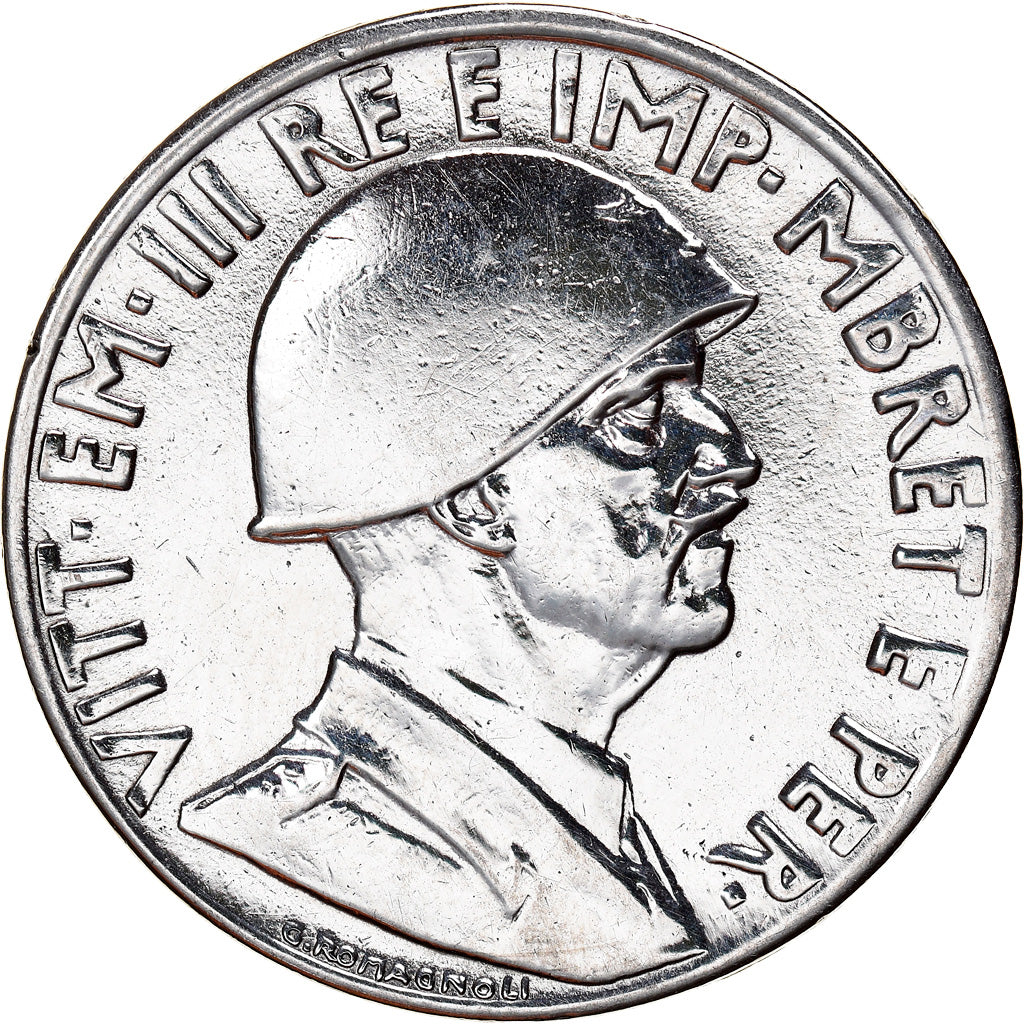 Moeda, Albânia, Vittorio Emanuele III, Lek, 1939, Rome, AU(50-53), Aço