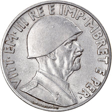 Coin, Albania, Vittorio Emanuele III, Lek, 1939, Rome, AU(50-53), Stainless