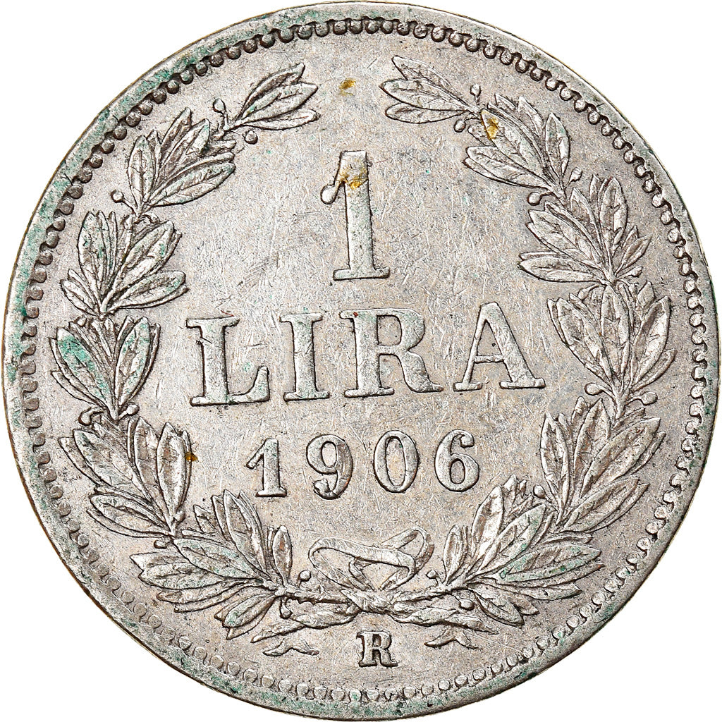 Coin, San Marino, Lira, 1906, Rome, EF(40-45), Silver, KM:4