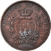 San Marino, 10 Centesimi, 1893, Roma, EF(40-45), Copper, KM:2