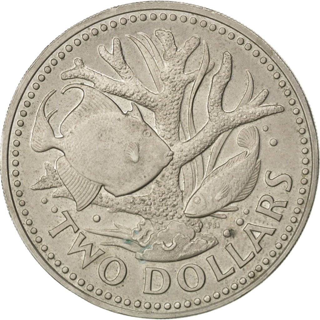 BARBADOS, 2 Dollars, 1973, Franklin Mint, KM #15, EF(40-45), Copper-Nickel, 37,.