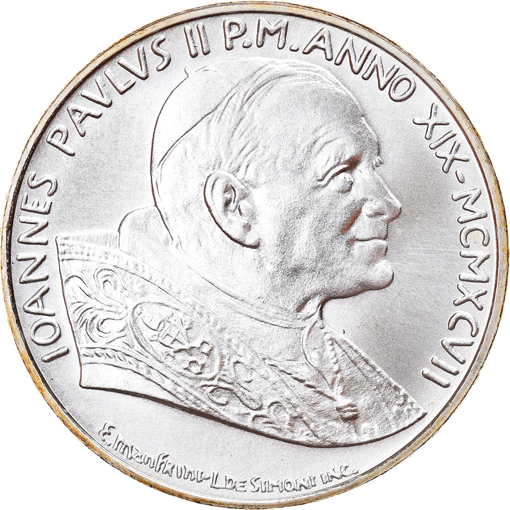 Coin, VATICAN CITY, John Paul II, 500 Lire, 1997, Roma, MS(65-70), Silver