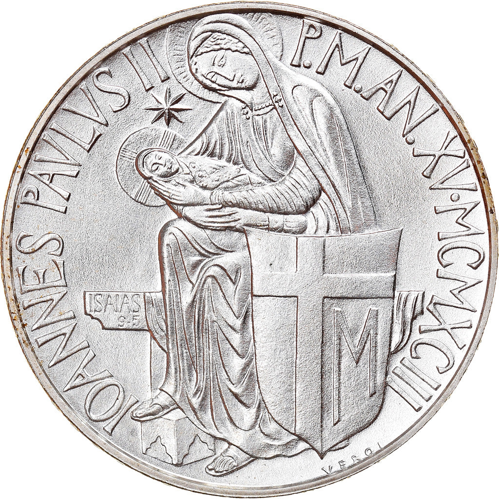Coin, VATICAN CITY, John Paul II, 500 Lire, 1993, Roma, MS(65-70), Silver