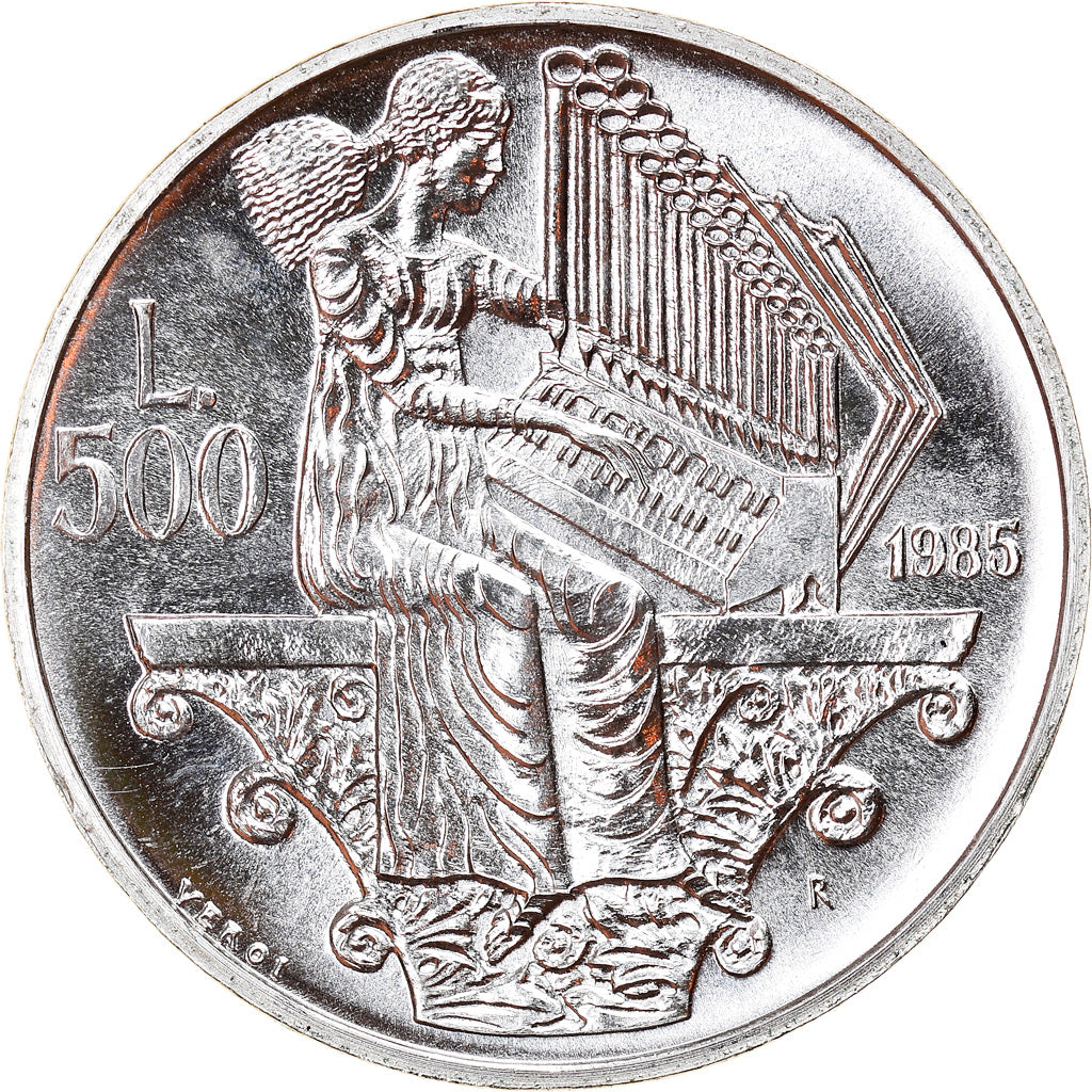 Coin, San Marino, 500 Lire, 1985, Roma, , MS(65-70), Silver, KM:182