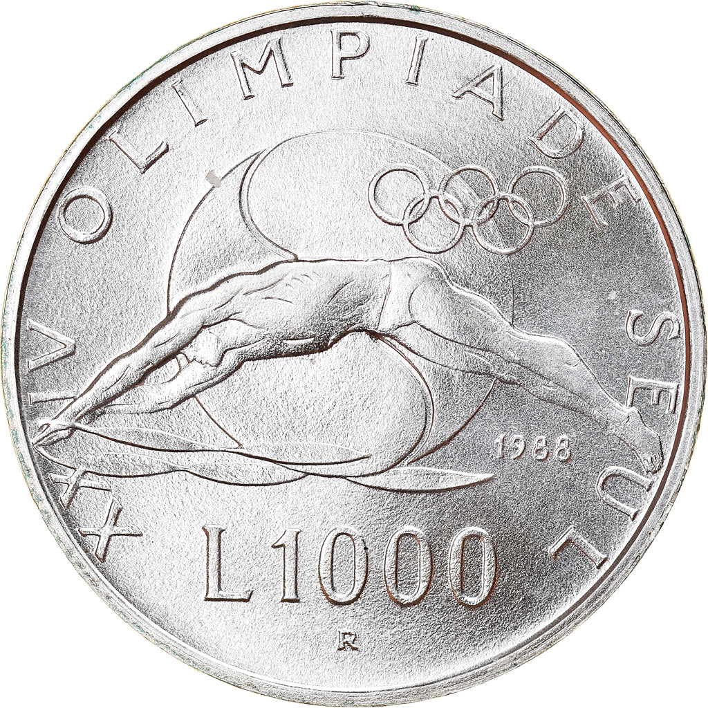 Coin, San Marino, 1000 Lire, 1988, Roma, Proof, MS(65-70), Silver, KM:217