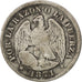 CHILE, 20 Centavos, 1871, KM #138.1, VF(20-25), Silver, 23, 4.78