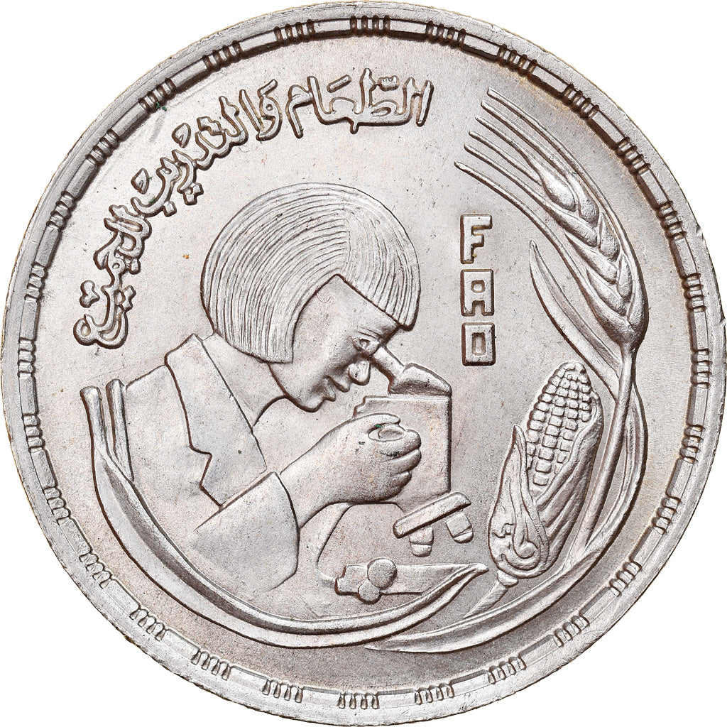 Moneda, Egipto, Pound, 1978, SC, Plata, KM:482