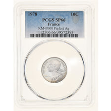 Coin, France, 10 Centimes, 1978, Paris, PCGS, SP66, MS(65-70), Silver, KM:P600